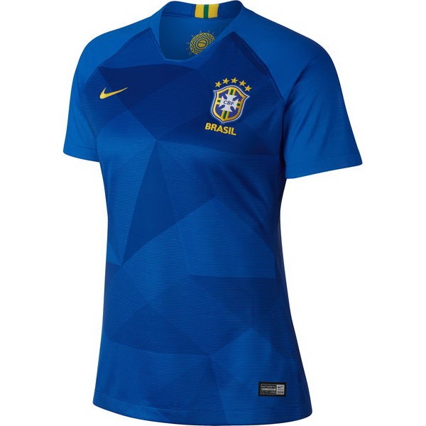 Camiseta Brasil 2ª Mujer 2018 Azul